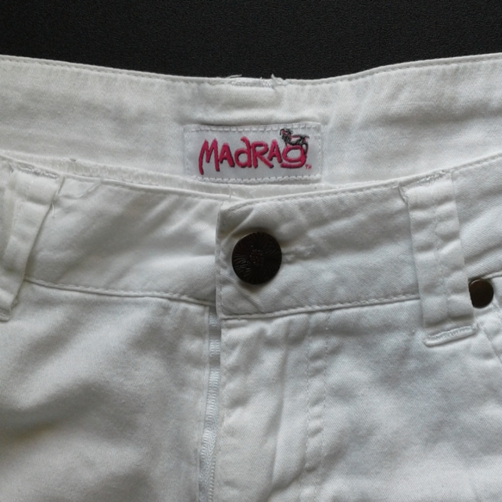 Madrag White Mini Booty Shorts Size S - Picture 3 of 4